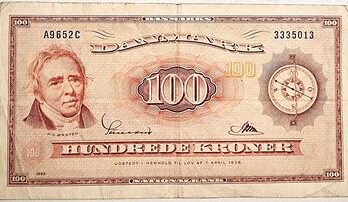 Dansk 100 krone seddel 1965 KV 1+/ 1