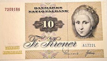 10 krone seddel 1972 KV 0