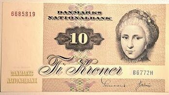 10 krone seddel 1977 KV 0