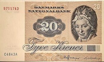 20 krone seddel 1984 KV 0