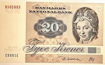 20 krone seddel 1988 KV 0