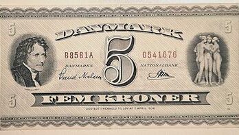 5 krone seddel 1958 KV 1++